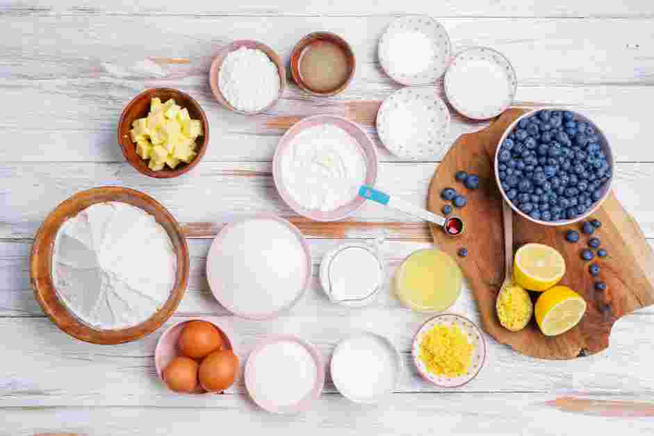 Lemon Blueberry Pound Cake Recipe: Measure and prep all ingredients.