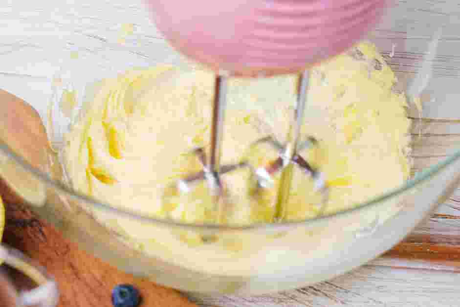 Lemon Blueberry Pound Cake Recipe: In the bowl of a stand mixer fitted with the paddle attachment or a hand mixer in a large bowl, add the butter and mix on medium speed until the butter is softened.