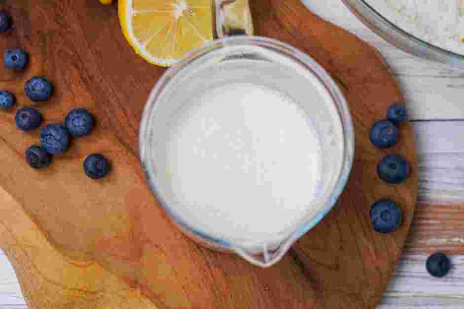 Lemon Blueberry Pound Cake Recipe: While the sugar and butter are whipping, make the milk mixture.