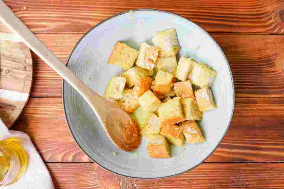How to Make Breadcrumbs Step 3: Transfer the bread cubes to a mixing bowl.
