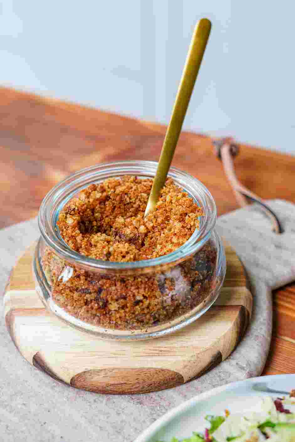 How to Make Breadcrumbs Step 6: Store the finished homemade breadcrumbs in an air-tight container in a dry area.