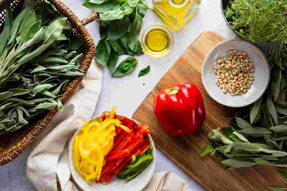 Pepper Salad Recipe: Measure and prep all ingredients.