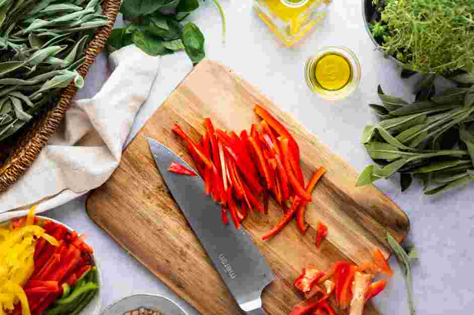 Pepper Salad Recipe: Prepare the peppers.