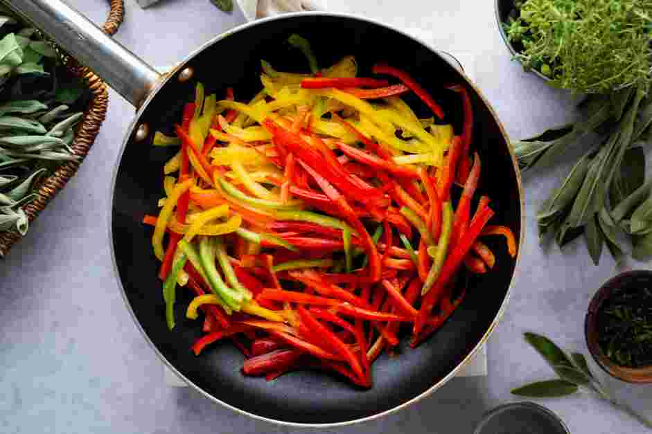 Pepper Salad Recipe: Cook the bell peppers.