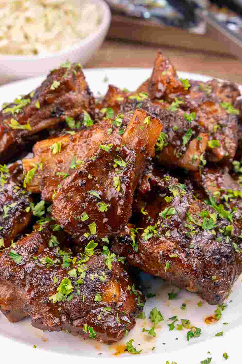 Rib Tips Recipe: Garnish with finely chopped parsley and enjoy!