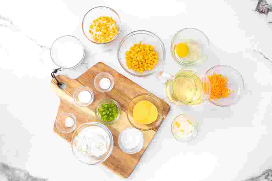 Corn Nuggets Recipe: Measure and prep all ingredients.