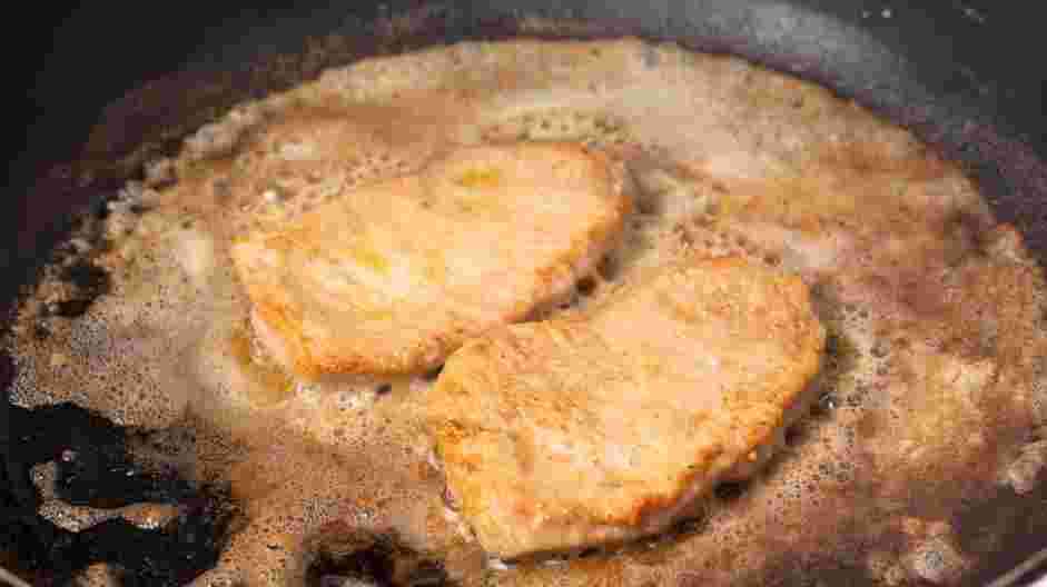 Veal Scallopini Recipe: Cook the veal scallopini.