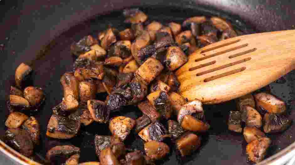 Veal Scallopini Recipe: Add the sliced cremini mushrooms and cook until the mushrooms are tender, about 2-3 minutes.