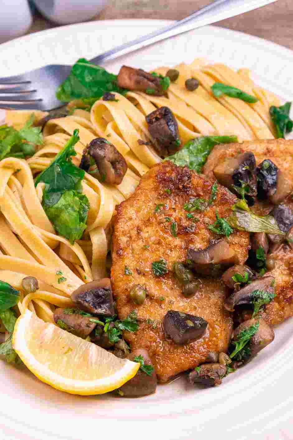 Veal Scallopini Recipe: Pour the sauce over the veal.