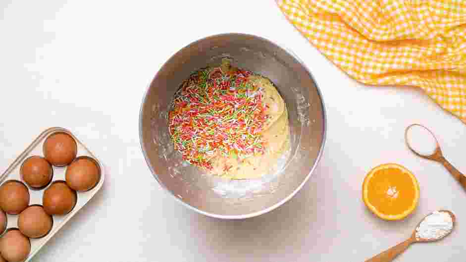 Funfetti Cookies Recipe: Add the colored sprinkles and beat for just a moment to distribute them.