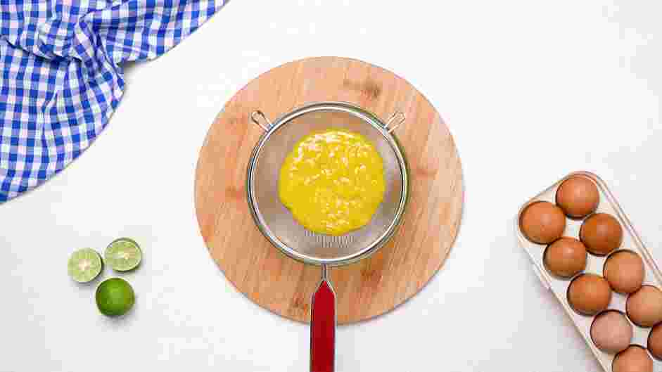 Lime Curd Recipe: Strain the cooked curd by pressing it through a fine-mesh sieve.