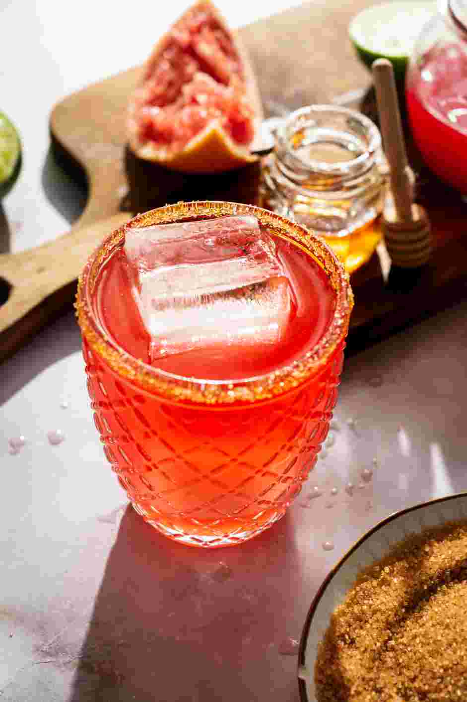 Blood Orange Margarita Recipe: Serve over ice in the brown sugar rimmed glass.