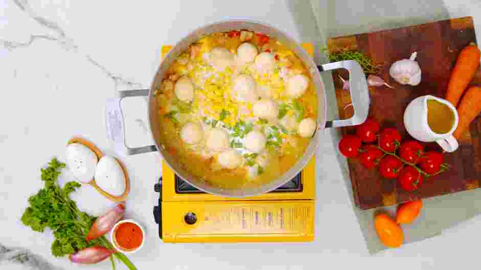 Creamy Chicken and Dumplings Recipe: Once the dumplings are formed, add them to the soup.