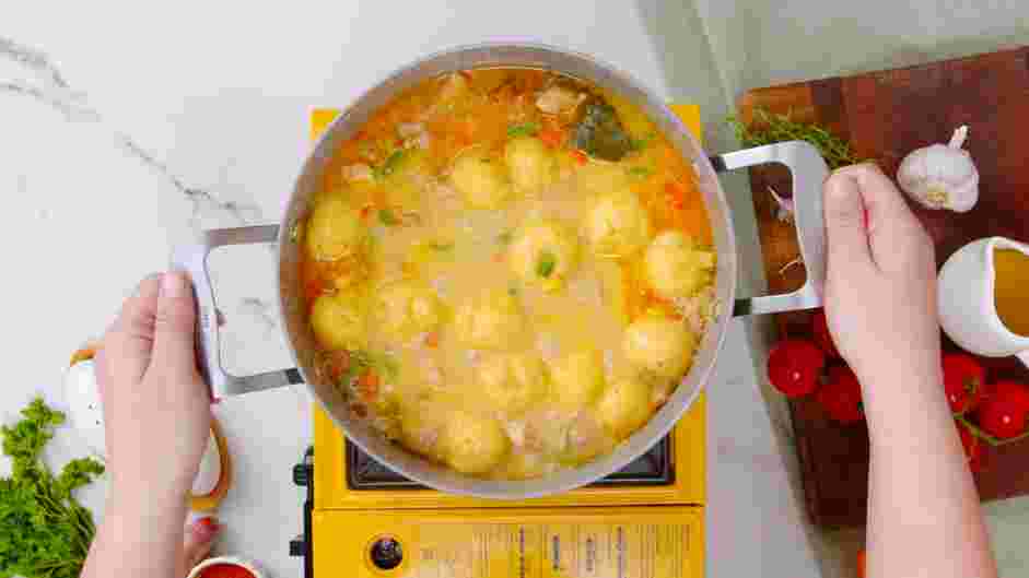 Creamy Chicken and Dumplings Recipe: After 10 minutes, check to see if the dumplings are floating.