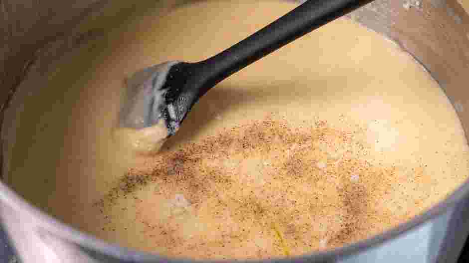 Cheesy Polenta with Shrimp and Chorizo Romanesco Recipe: Cover and let simmer, stirring every 10 minutes.