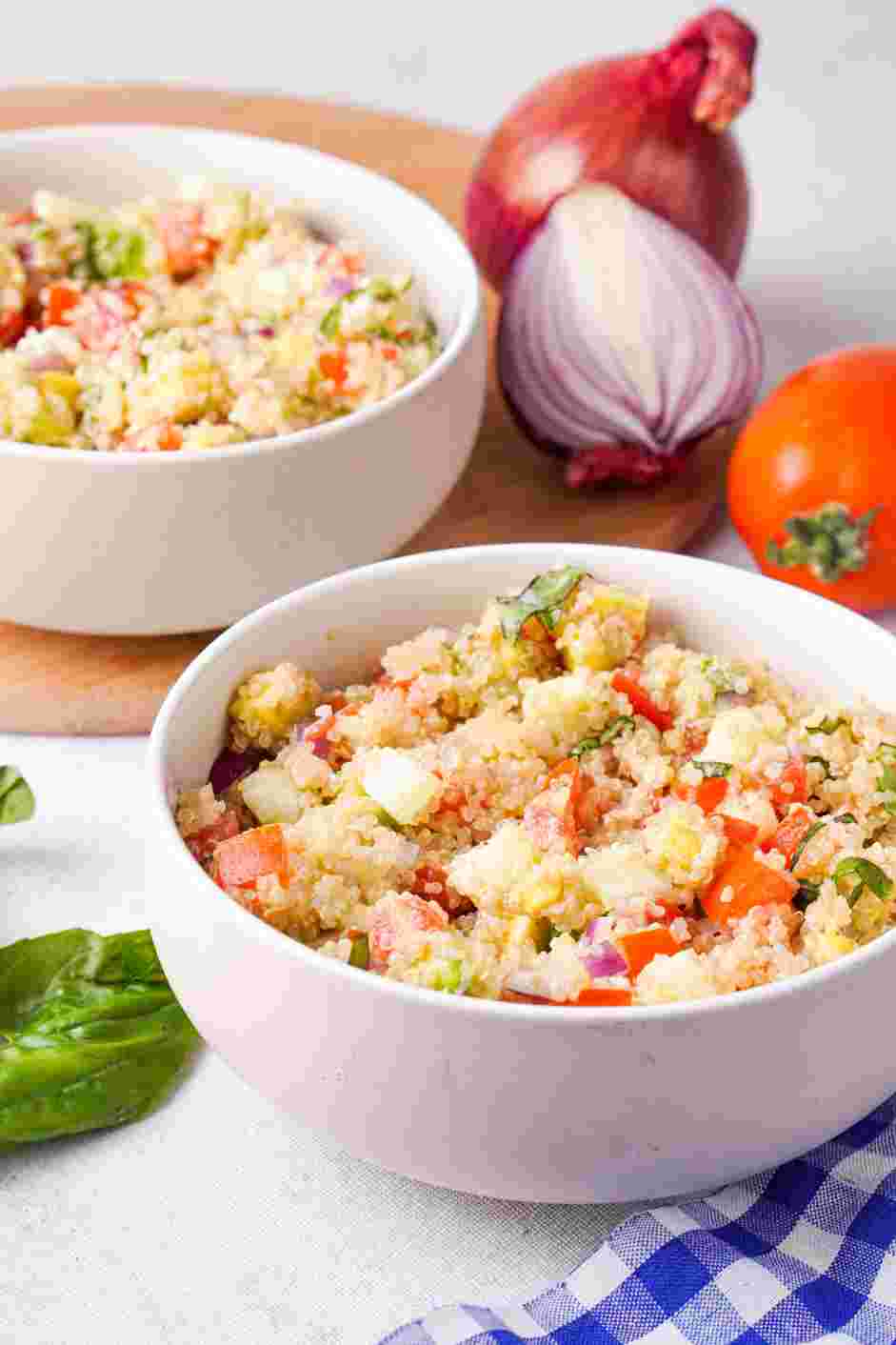 Quinoa Salad with Feta Recipe: Gently toss and serve.
