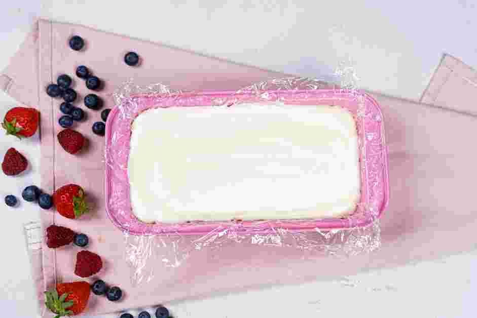 Semifreddo Recipe: Transfer the semifreddo into the prepared loaf pan and smooth the top.