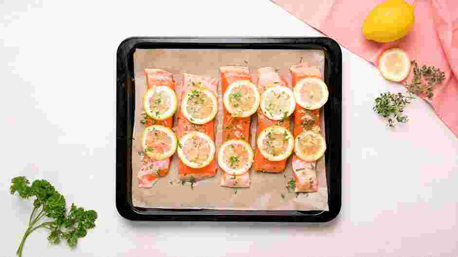 Lemon Pepper Salmon Recipe: Preheat the oven to 375&deg;F.