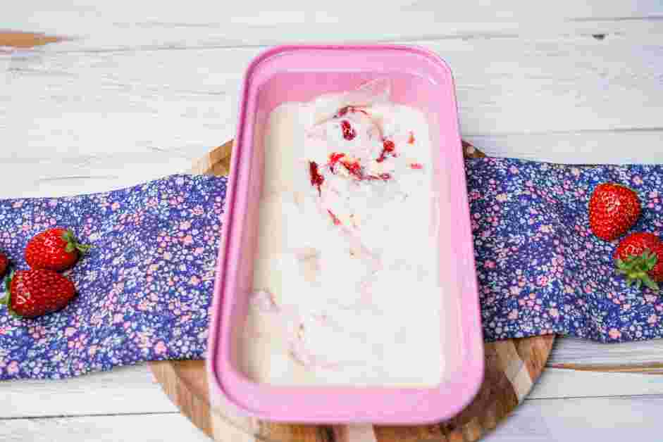 Strawberry Shortcake Ice Cream Recipe: Transfer half of the mixture into a 9x5-inch loaf pan.