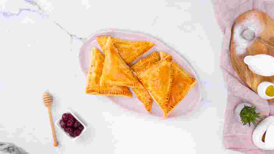 Cherry Turnovers Recipe: Bake at 375&deg;F until the cherry turnovers are golden brown, about 25-30 minutes.