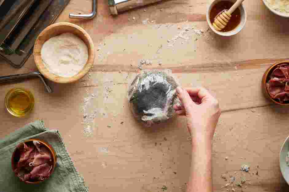 Squid Ink Pasta with Crispy Prosciutto and Truffle Honey Recipe: Form the dough into a smooth ball.