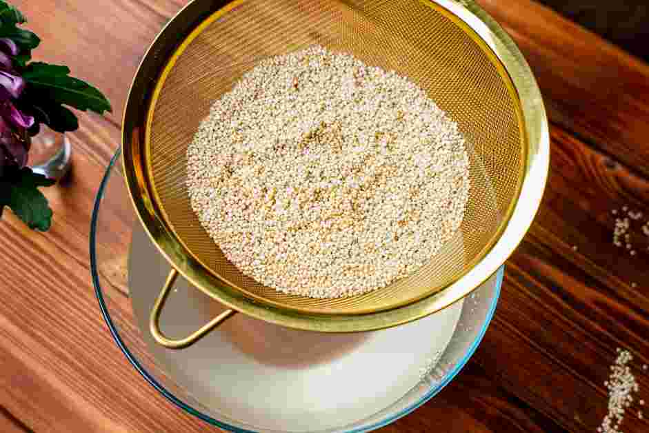 How to Cook Quinoa Step 2: Place the quinoa in a fine mesh strainer.