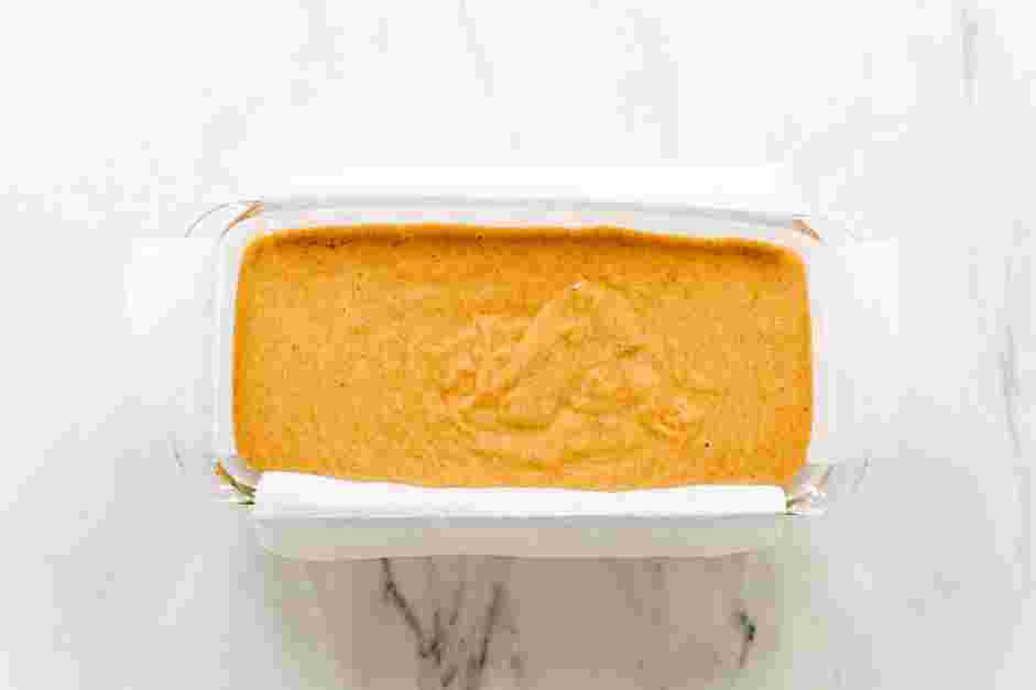 Gluten Free Pumpkin Bread Recipe: Pour the batter into the prepared loaf pan.