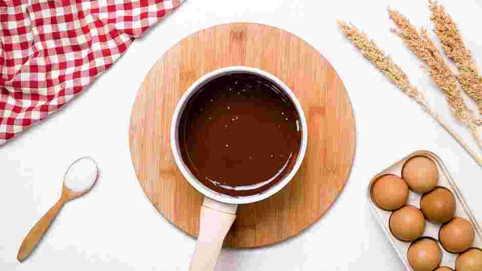 Brownie Bites Recipe: Stir constantly for about five minutes or until the chocolate is fully dissolved and the ganache is completely combined.