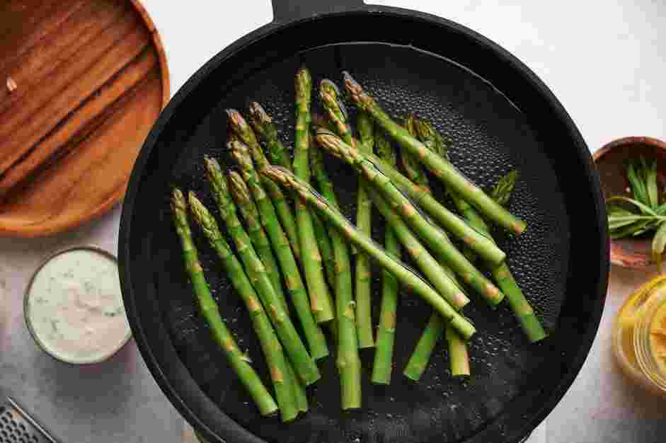 Asparagus and Eggs Recipe: Blanch the asparagus.