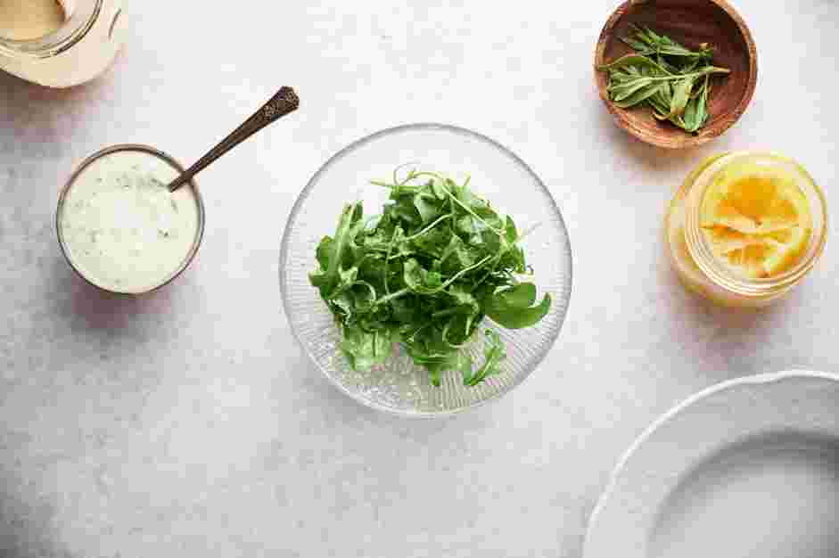 Asparagus and Eggs Recipe: Lightly dress the pea tendrils or baby arugula with the preserved lemon vinaigrette.