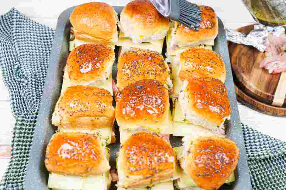 Roast Beef Sliders Recipe: Cover with the top half of the rolls.