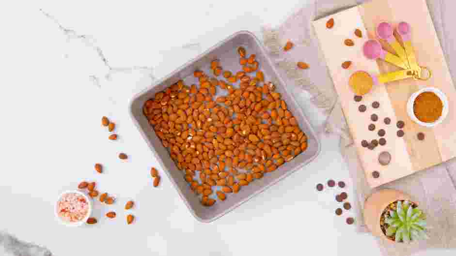 Chocolate Covered Almonds Recipe: Preheat the oven to 325°F.