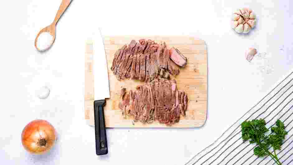 Ribeye Steak Sandwich Recipe: Rest the steaks for 5-10 minutes and slice the steaks as thin as possible.