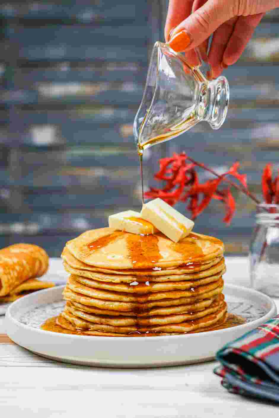 Hotcakes Recipe: Serve immediately topped with butter and maple syrup.