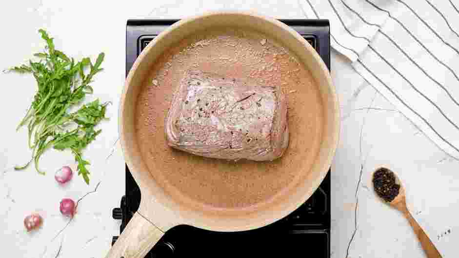 Beef Carpaccio Recipe: In a skillet over medium-high heat, quickly sear the tenderloin on all sides.