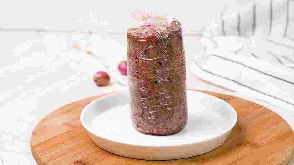 Beef Carpaccio Recipe: Stand the wrapped tenderloin upright on a plate and place another plate on top.