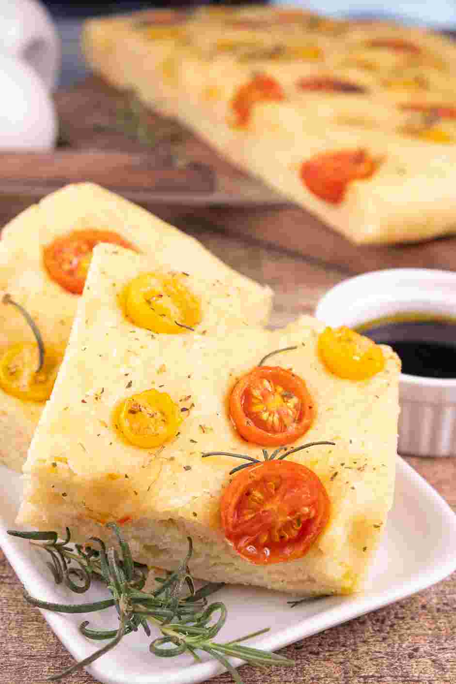 Focaccia Recipe: Slice and serve.