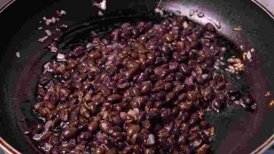 Refried Black Beans Recipe: Drain the cooked beans from the liquid.