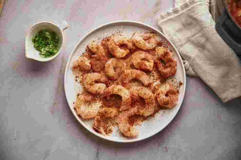 Shrimp Jambalaya Recipe: While the rice is cooking, prepare the shrimp.