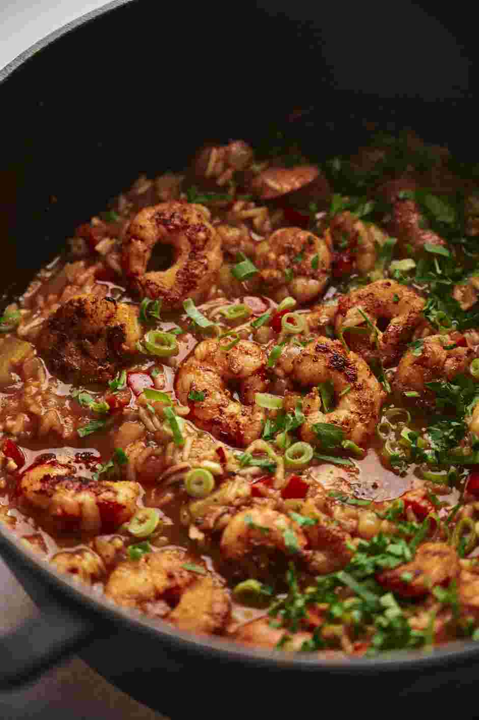 Shrimp Jambalaya Recipe: Remove the Dutch oven and stir in the shrimp.