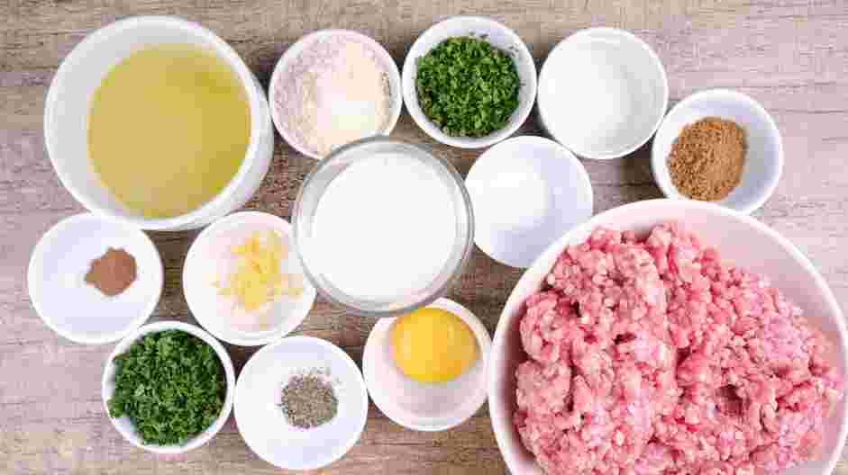 Lamb Meatballs Recipe: Measure and prep all ingredients.