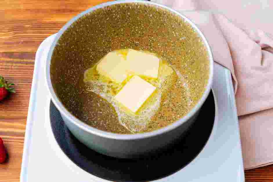 How to Make Crepes Step 2: Melt the butter on the stove or microwave.
