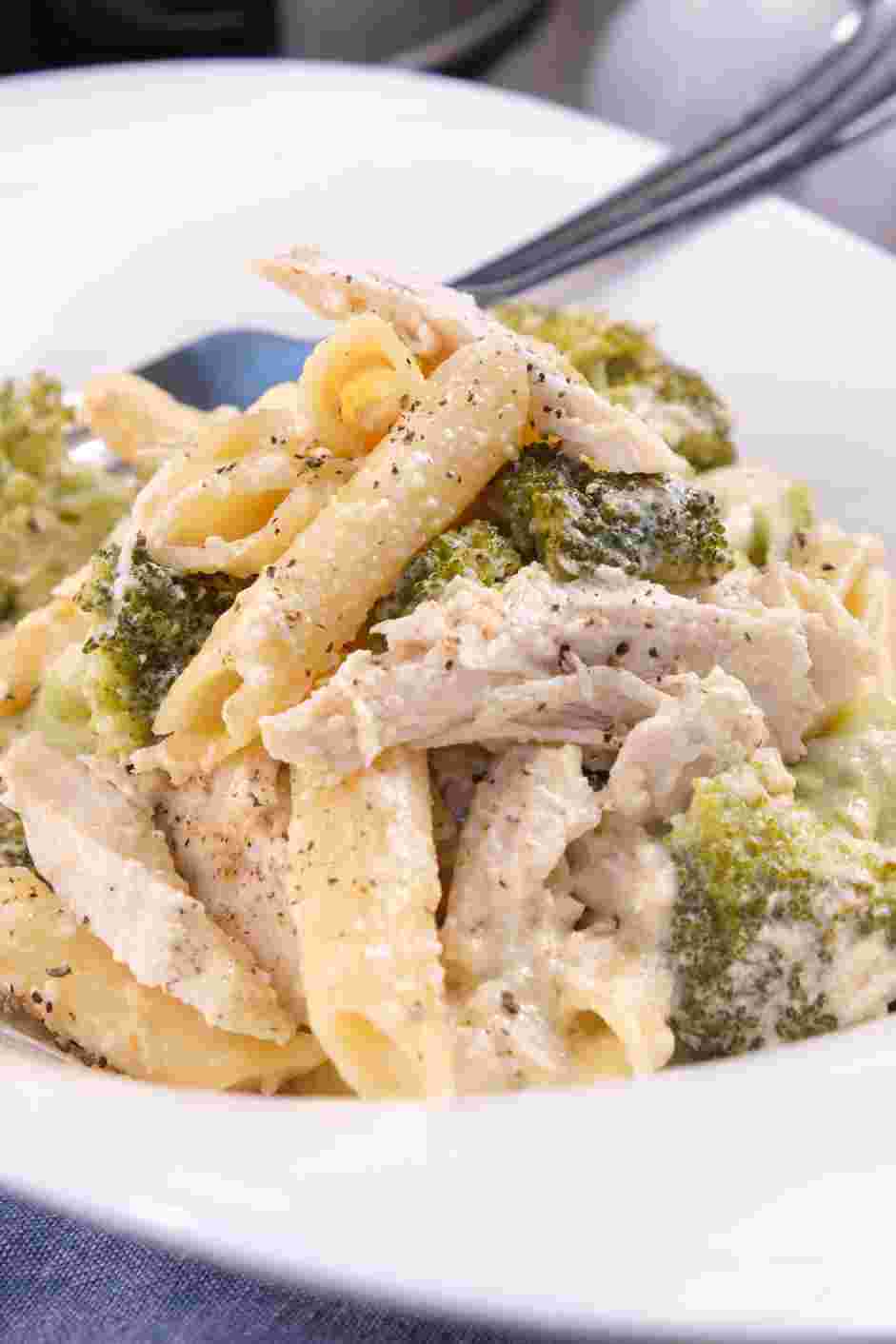 Chicken Broccoli Pasta Recipe: Thin the sauce with additional hot water, only if needed.