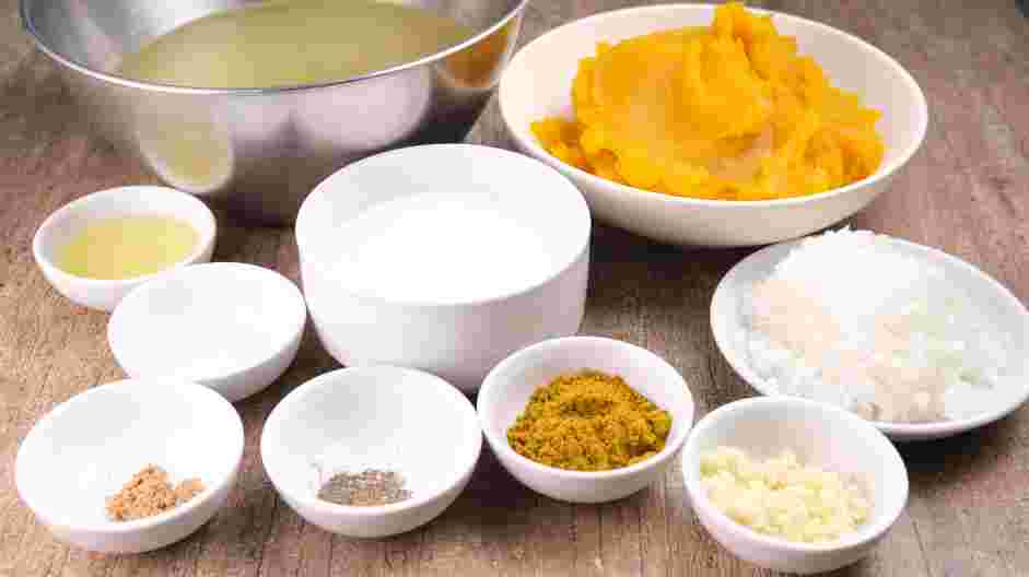 Pumpkin Curry Soup Recipe: Measure and prep all ingredients.