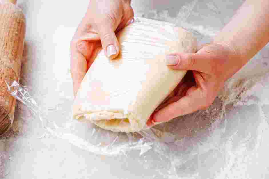 Onion Tart Recipe: Turn clockwise and roll the dough back out to a 13x7-inch rectangle and fold it into a letter again.