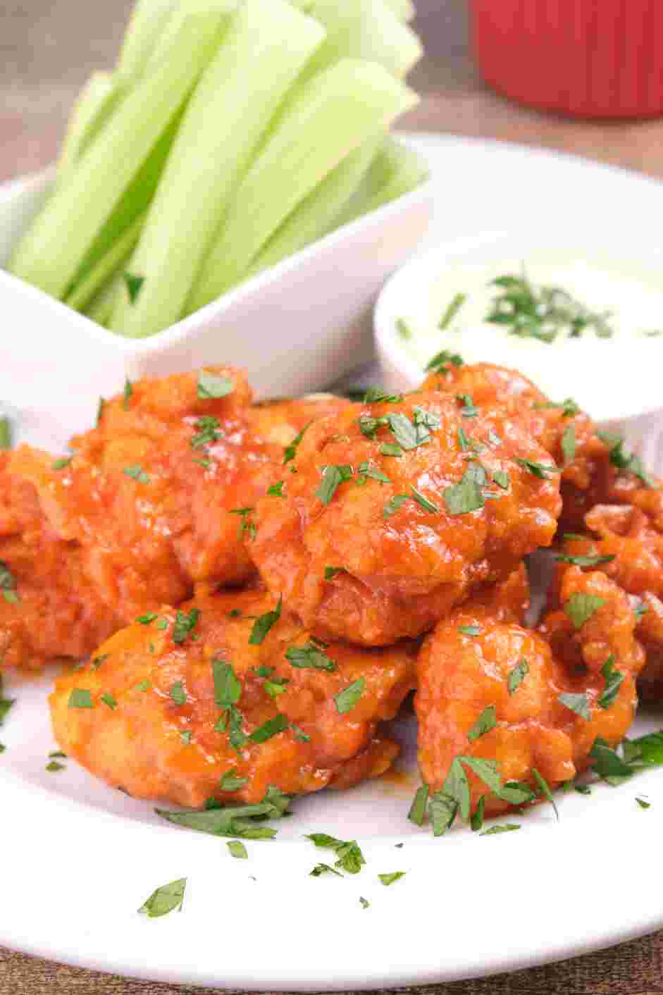 Boneless Wings Recipe: Garnish with chopped parsley.