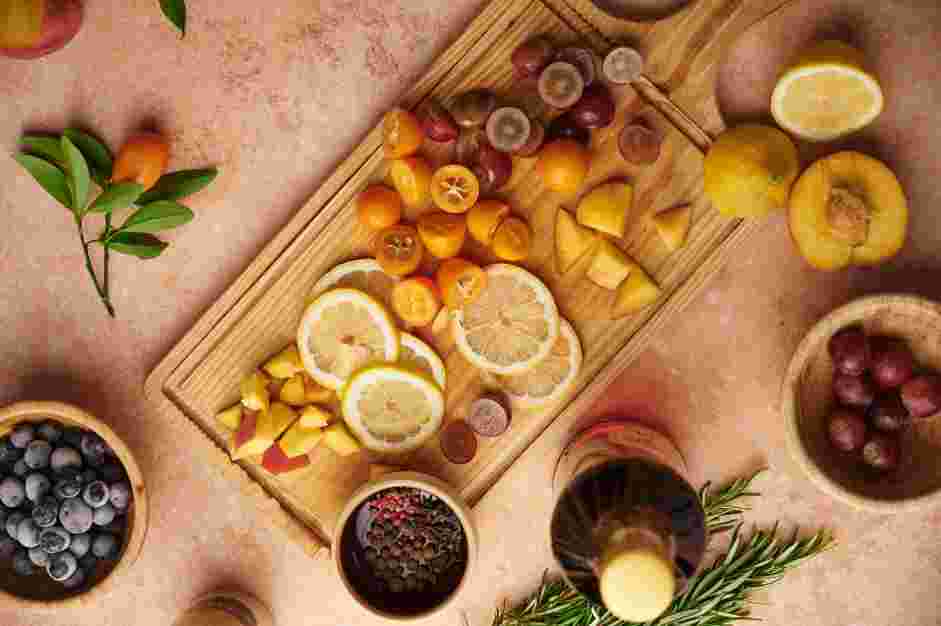 Moscato Sangria Recipe: Prepare the fruit.