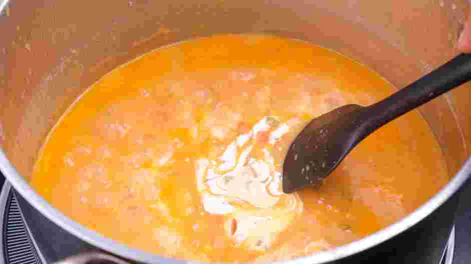 Shrimp Bisque Recipe: Add the cream and season to taste.