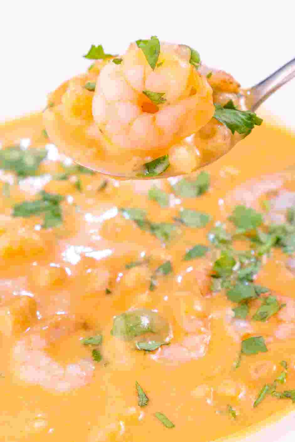 Shrimp Bisque Recipe: Ladle the shrimp bisque into bowls.