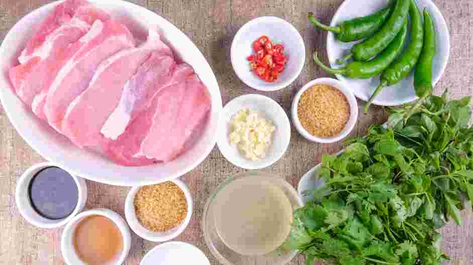 Vietnamese Pork Chops Recipe: Measure and prep all ingredients.